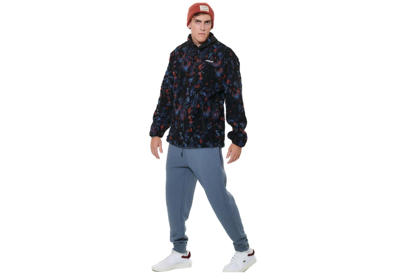 Body Action Printed Μπλούζα Sherpa Με Φερμουάρ Ανδρική (063613 MIDNIGHT CITY BOULEVARD)