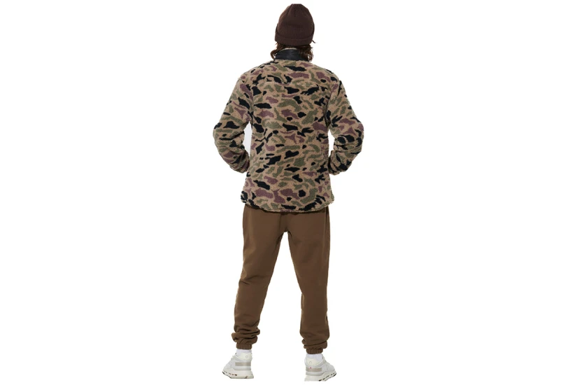 Body Action Printed Μπλούζα Sherpa Με Φερμουάρ Ανδρική (063613 WINTER LEAVES CAMO-17)