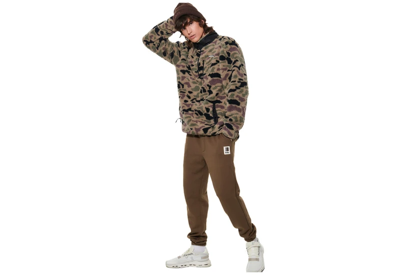 Body Action Printed Μπλούζα Sherpa Με Φερμουάρ Ανδρική (063613 WINTER LEAVES CAMO-17)
