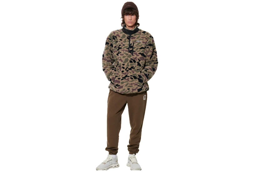 Body Action Printed Μπλούζα Sherpa Με Φερμουάρ Ανδρική (063613 WINTER LEAVES CAMO-17)