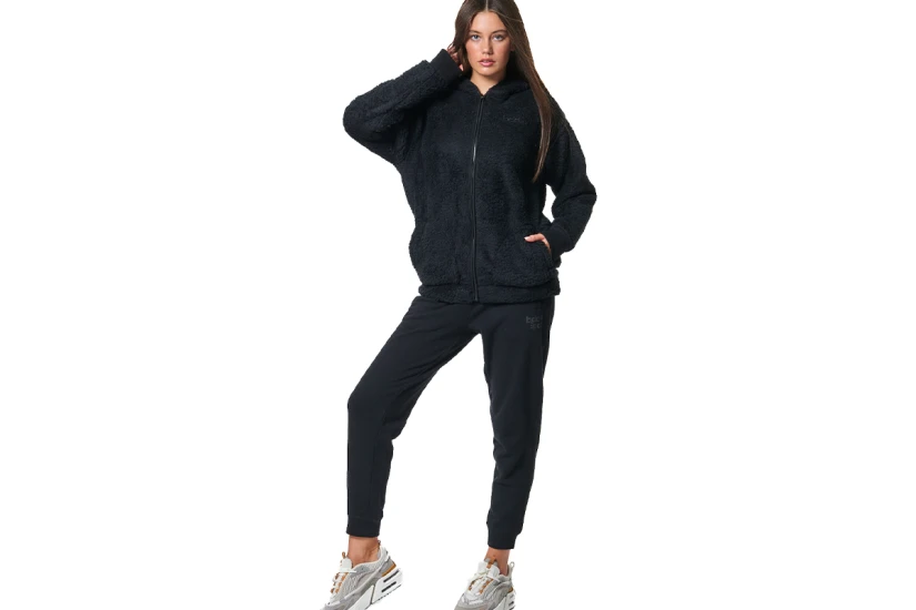 Body Action Full Zip Γυναικεία Sherpa Ζακέτα Με Κουκούλα
