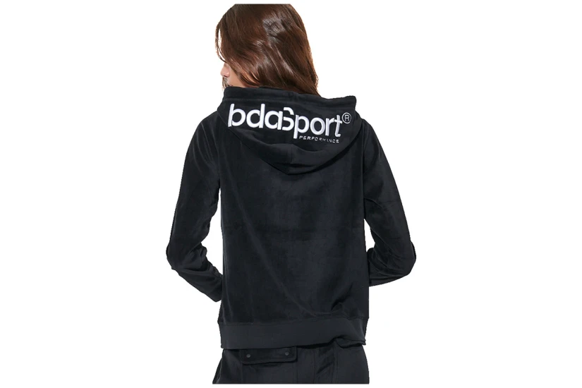 Body Action Velour Hoodie Ζακέτα Βελουτέ Γυναικεία (071622 BLACK-01)