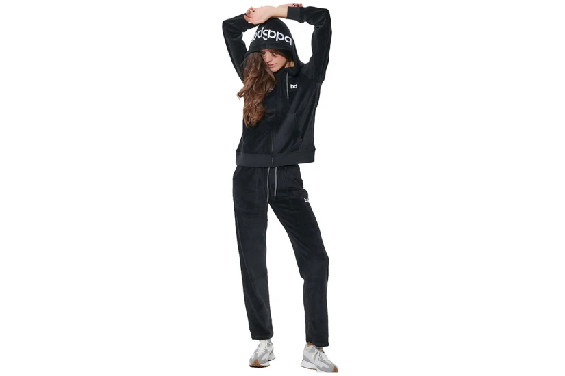 Body Action Velour Hoodie Ζακέτα Βελουτέ Γυναικεία (071622 BLACK-01)