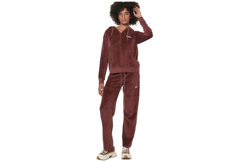 Body Action Velour Hoodie Ζακέτα Βελουτέ Γυναικεία (071622 BURGUNDY BROWN-06)