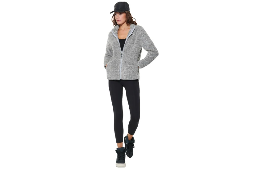 Body Action Fluffy Ζακέτα Fleece Γυναικεία (071624 HEATHER GREY-03A)