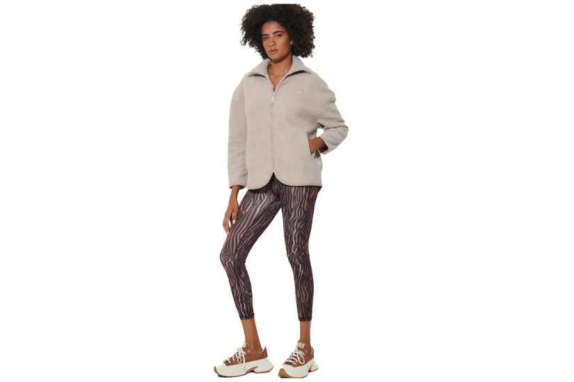 Body Action Oversized Boucle-Fleece Ζακέτα Sherpa Γυναικεία (071629 MOONBEAM GREY MELANGE)