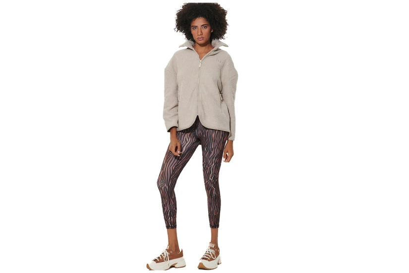 Body Action Oversized Boucle-Fleece Ζακέτα Sherpa Γυναικεία (071629 MOONBEAM GREY MELANGE)