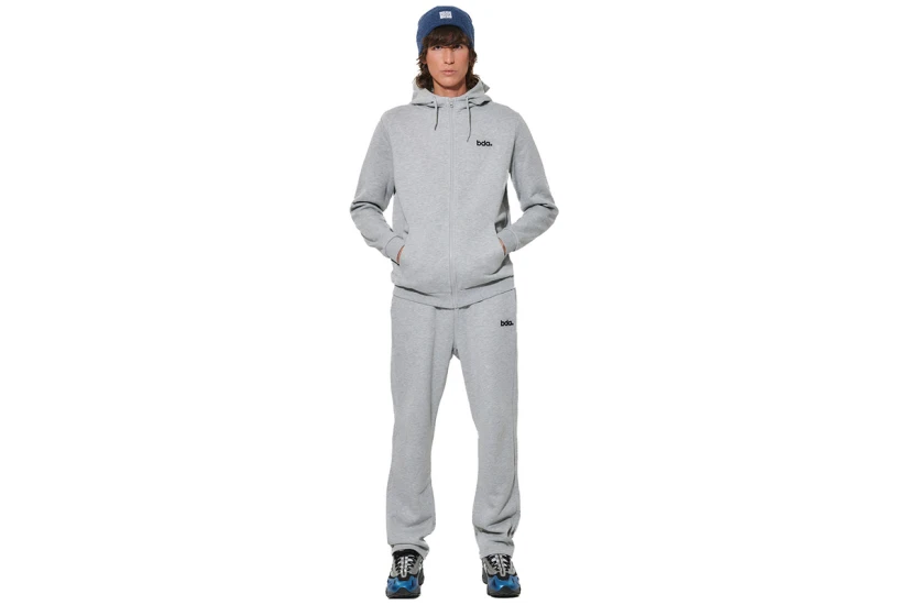 Body Action Fleece Ζακέτα Βαμβακερή Ανδρική (073620 LIGHT MELANGE GREY-03C)