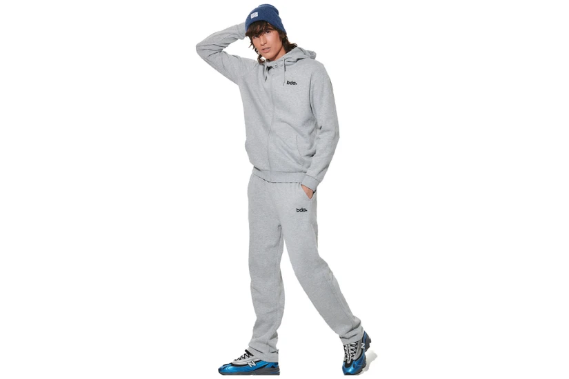 Body Action Fleece Ζακέτα Βαμβακερή Ανδρική (073620 LIGHT MELANGE GREY-03C)