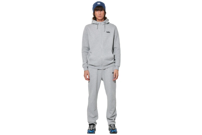 Body Action Fleece Ζακέτα Βαμβακερή Ανδρική (073620 LIGHT MELANGE GREY-03C)