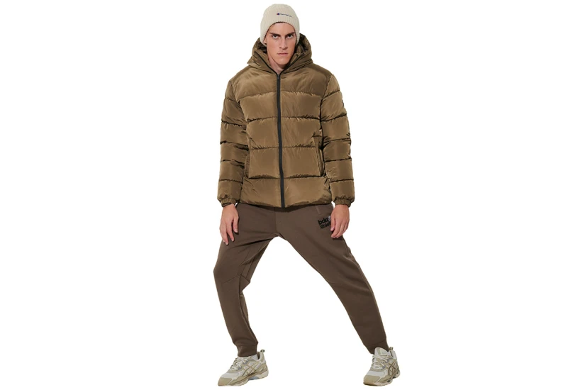 Body Action Hooded Μπουφάν Puffer Ανδρικό (073622 CROCODILE GREEN-07F)