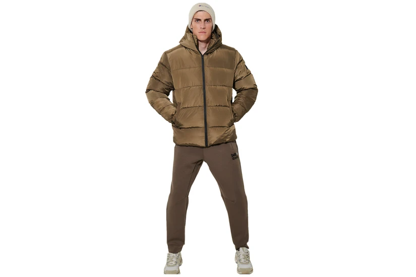 Body Action Hooded Μπουφάν Puffer Ανδρικό (073622 CROCODILE GREEN-07F)