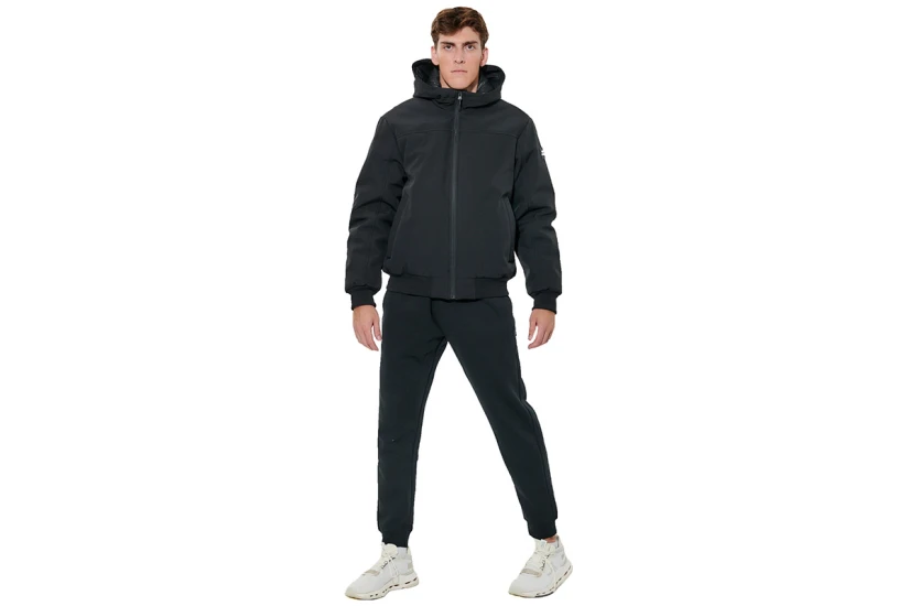 Body Action Hooded Μπουφάν Bomber Ανδρικό (073623 BLACK-01)