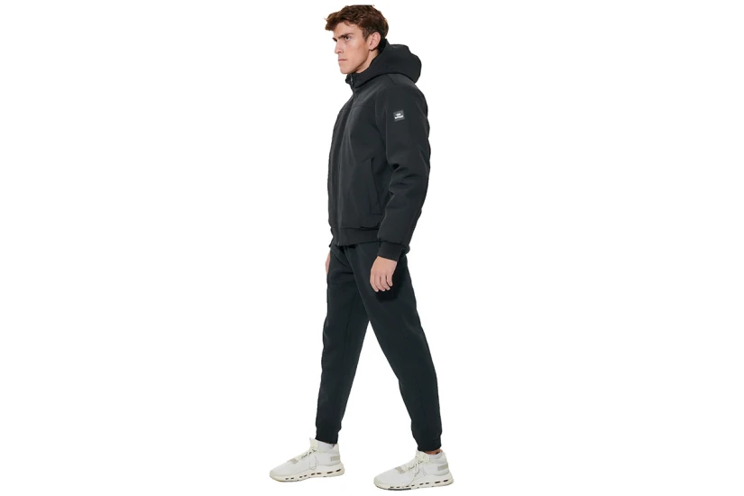 Body Action Hooded Μπουφάν Bomber Ανδρικό (073623 BLACK-01)