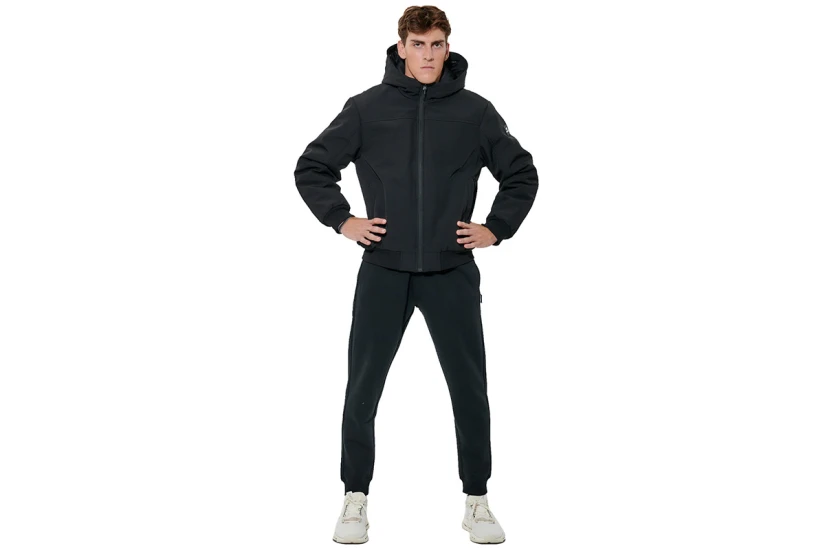 Body Action Hooded Μπουφάν Bomber Ανδρικό (073623 BLACK-01)