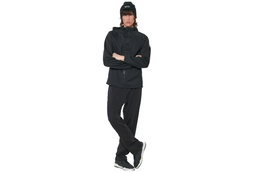 Body Action Softshell Ανδρικό Μπουφάν με Κουκούλα Μαύρο