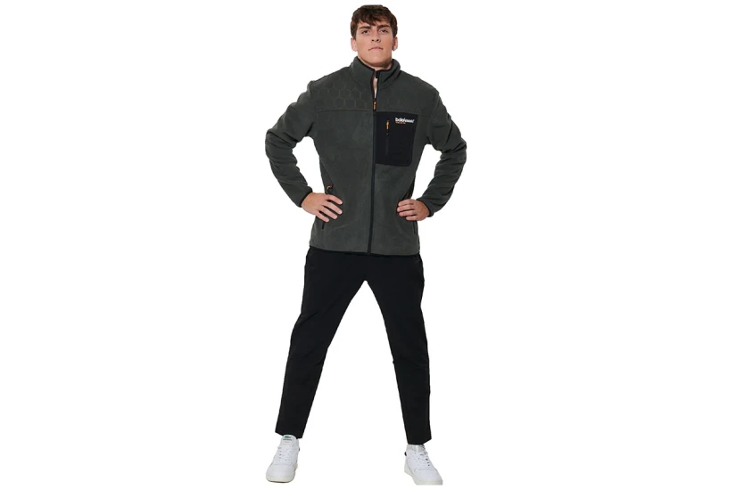 Body Action Polar Ζακέτα Fleece Ανδρική (073626 KHAKI GREEN-07E)