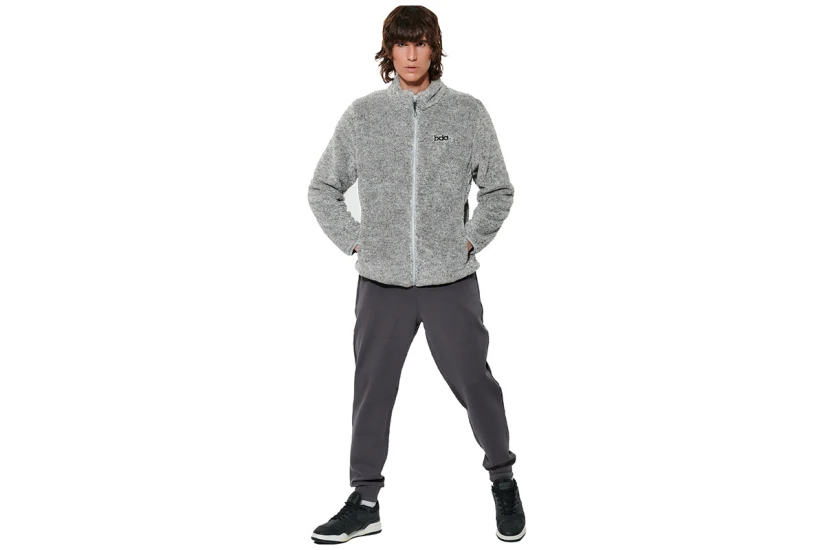 Body Action Fluffy Ζακέτα Sherpa Ανδρική (073630 HEATHER GREY-03A)