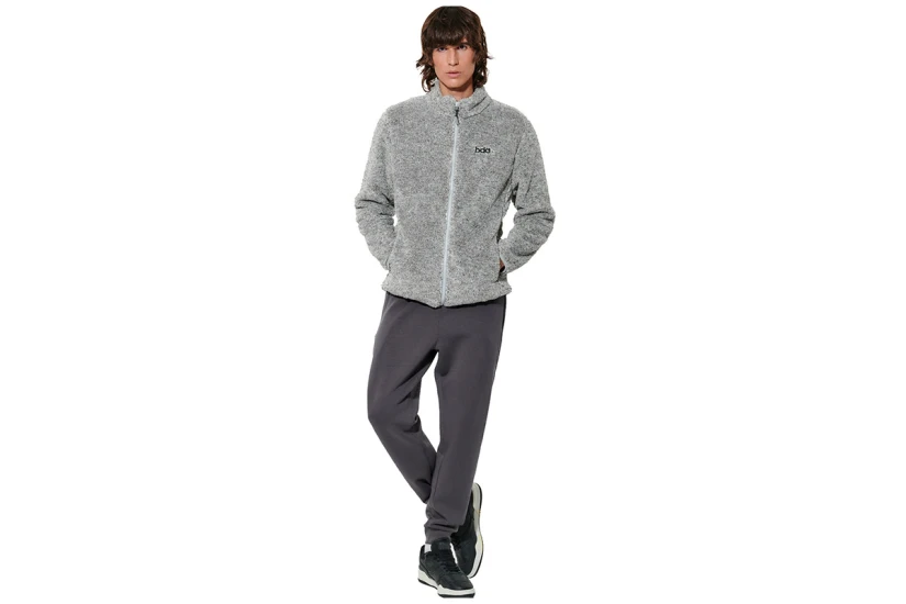 Body Action Fluffy Ζακέτα Sherpa Ανδρική (073630 HEATHER GREY-03A)