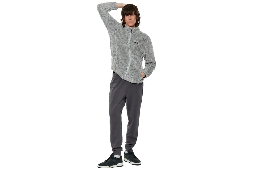 Body Action Fluffy Ζακέτα Sherpa Ανδρική (073630 HEATHER GREY-03A)