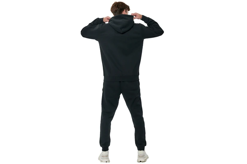 Body Action Through Fleece Ανδρική Βαμβακερή Ζακέτα με Κουκούλα Μαύρη