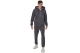 Body Action Through Fleece Ανδρική Βαμβακερή Ζακέτα με Κουκούλα Γκρι Σκούρο