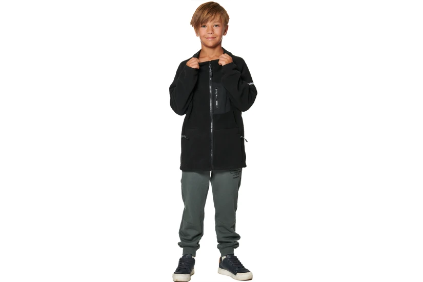 Body Action Polar Παιδική Ζακέτα Fleece Μαύρη