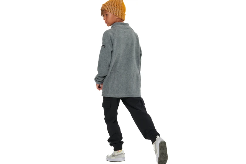 Body Action Polar Παιδική Ζακέτα Fleece Γκρι