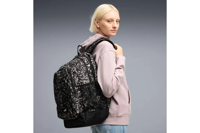 Puma Academy All-Over Print Backpack Μαύρο, Καφέ, Εκρού 29L