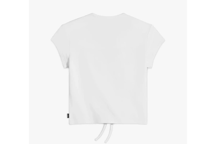 Converse Drawstring Ruched Γυναικείο Κοντομάνικο Crop Top Λευκό