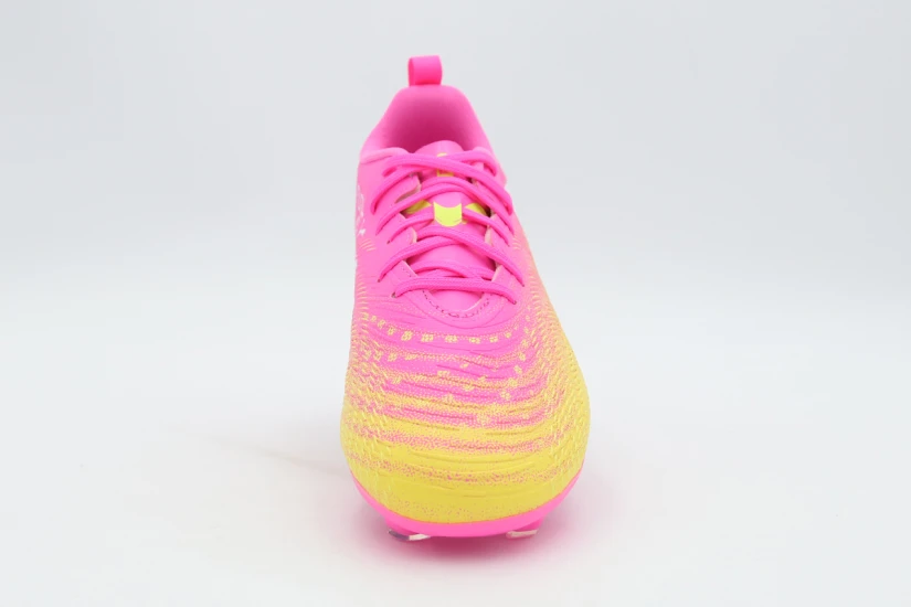 Puma Future 9 Match Play FG/AG Παιδικά Ποδοσφαιρικά Παπούτσια με Τάπες Φούξια, Κίτρινα, Λευκά