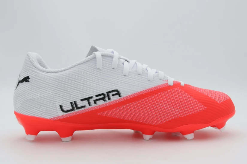 Puma Ultra 7 Play FG/AG Ανδρικά Ποδοσφαιρικά Παπούτσια με Τάπες Λευκά, Κοραλλί