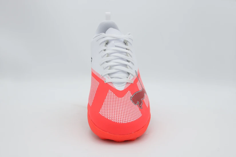 Puma Ultra 7 Play TT Παιδικά Ποδοσφαιρικά Παπούτσια με Σχάρα Λευκά, Κοραλλί