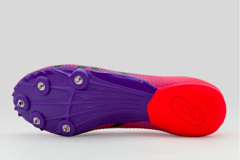Asics Hypersprint 8 Spikes Παπούτσια για Στίβο Κόκκινο, Μωβ, Μαύρο