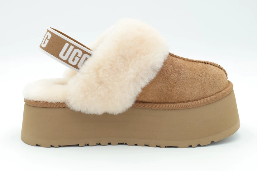 Ugg Funkette Γυναικεία Slippers Καφέ, Λευκά