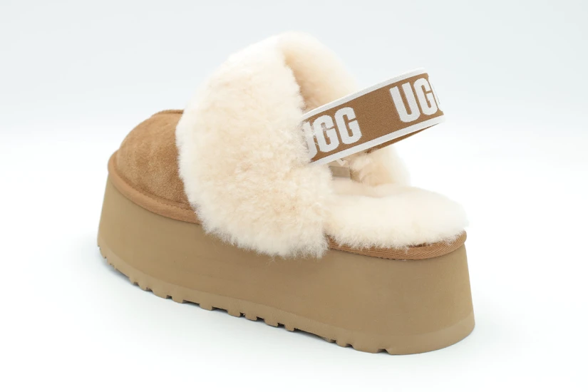 Ugg Funkette Γυναικεία Slippers Καφέ, Λευκά