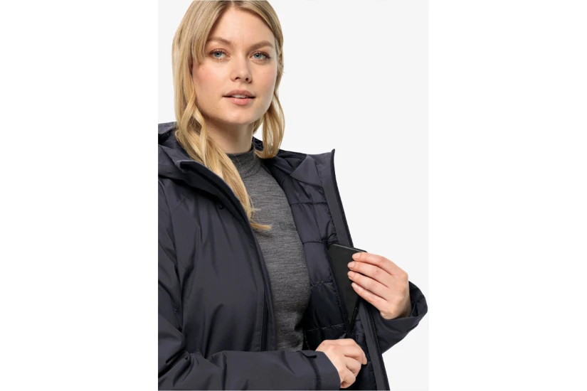 Jack Wolfskin Heidelstein Ins Γυναικείο Μπουφάν Puffer Μαύρο