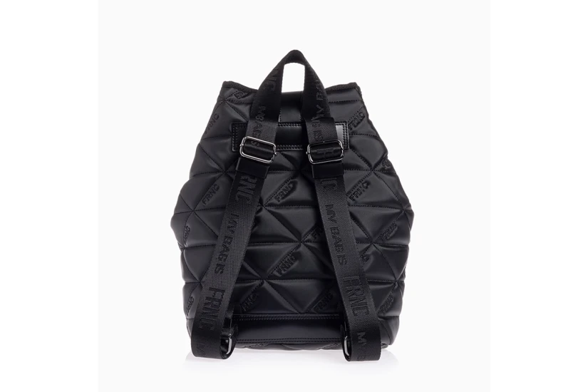 Frnc Signature Water-Repellent Satin Backpack (1123 BLK)