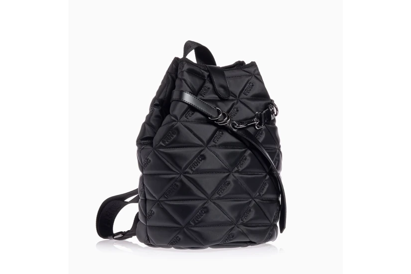 Frnc Signature Water-Repellent Satin Backpack (1123 BLK)
