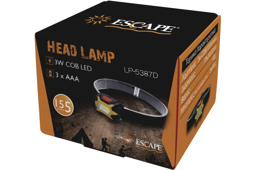 Escape Camping Φακός Κεφαλής Escape Cob Led 155Lm (11312)