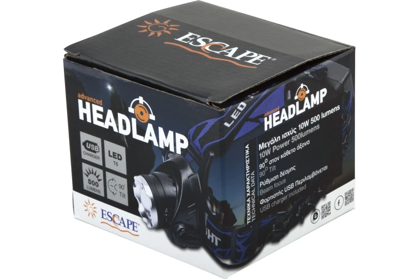 Escape Camping Φακός Κεφαλής Escape High Power T6 10W (11489)