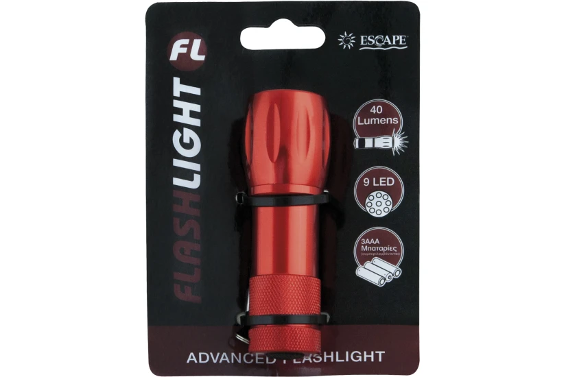 Escape Camping Φακός Χειρός Escape Αλουμινίου Mini 9 Led 40Lm (11490)