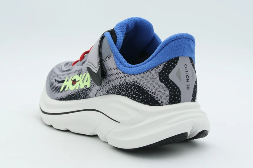 Hoka One One Clifton 10 Παιδικά Αθλητικά Παπούτσια για Τρέξιμο Γκρι, Μπλε, Κίτρινο Φλούο, Λευκό