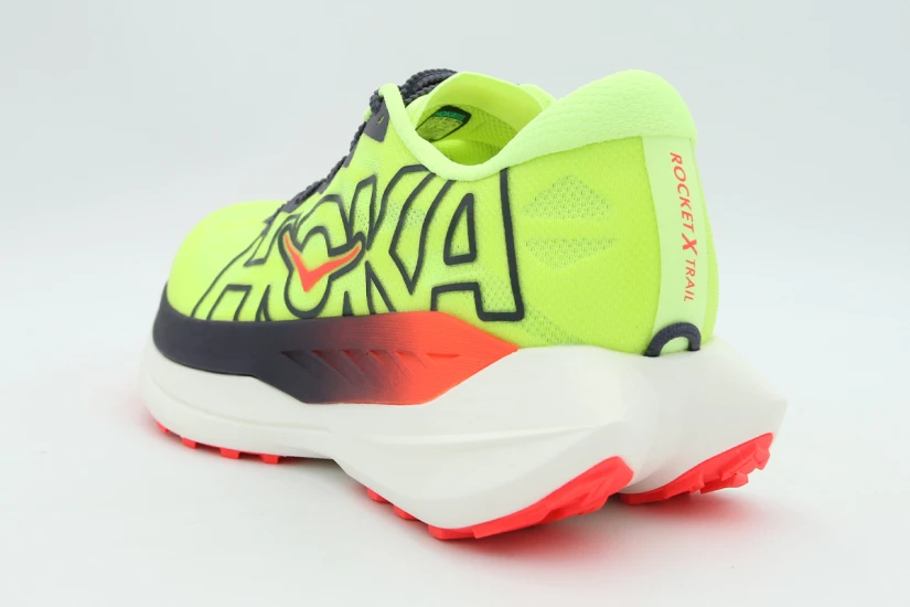 Hoka One One Rocket X Trail Ανδρικά Αθλητικά Παπούτσια Trail Running Λαχανί, Μαύρα, Πορτοκαλί, Λευκά