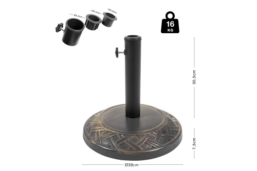 Escape Camping Βάση Ομπρέλας Στρογγυλή Τσιμεντένια 16Kg (12076)
