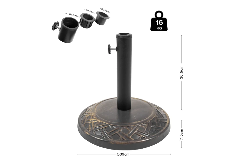 Escape Camping Βάση Ομπρέλας Στρογγυλή Τσιμεντένια 16Kg (12076)