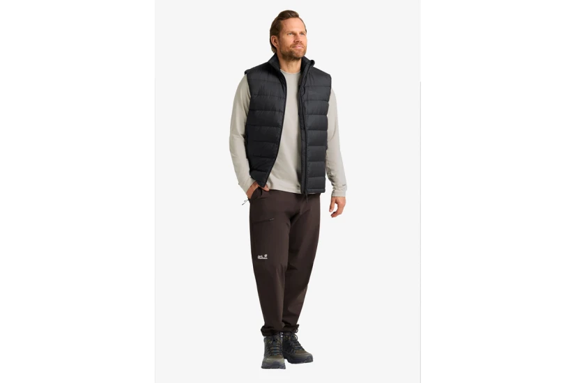 Jack Wolfskin Ather Down Vest Ανδρικό Αμάνικο Μπουφάν Μαύρο