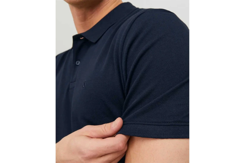 Jack & Jones Jjebasic Ανδρική Κοντομάνικη Μπλούζα Polo Μπλε Σκούρο