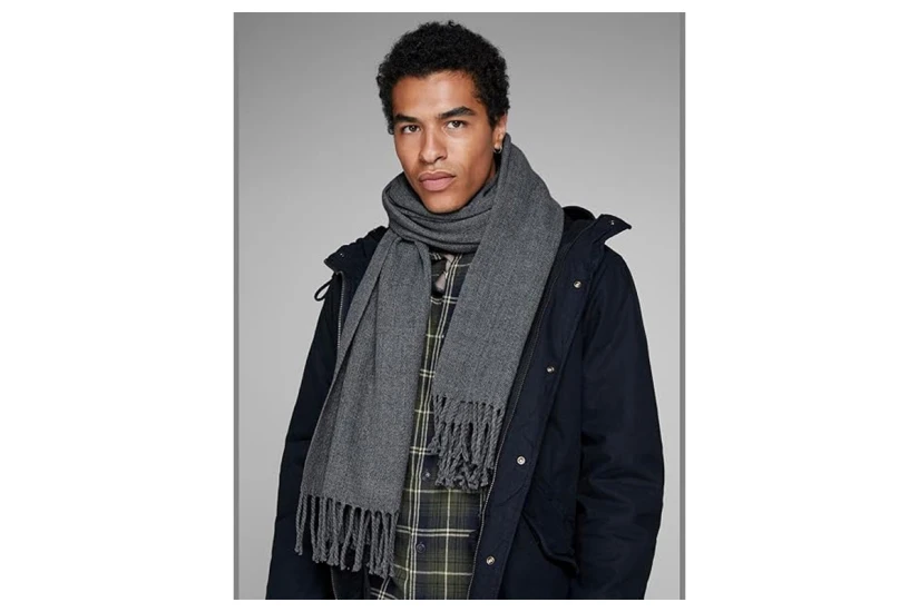 Jack And Jones Jacsolid Woven Κασκόλ (12140332 GREY MELANGE)