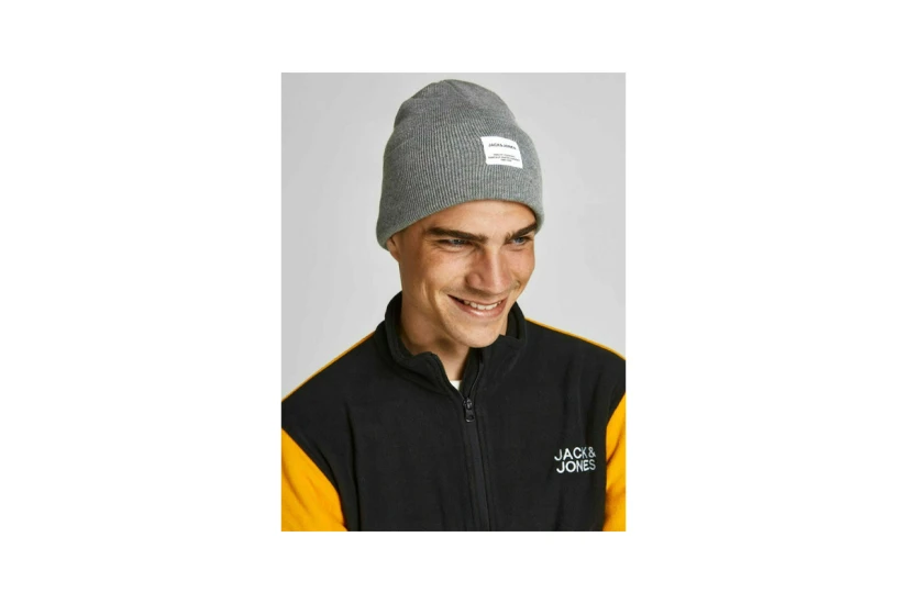 Jack And Jones Jaclong Knit Beanie Noos Σκουφάκι Χειμερινό (12150627 GREY MELANGE)